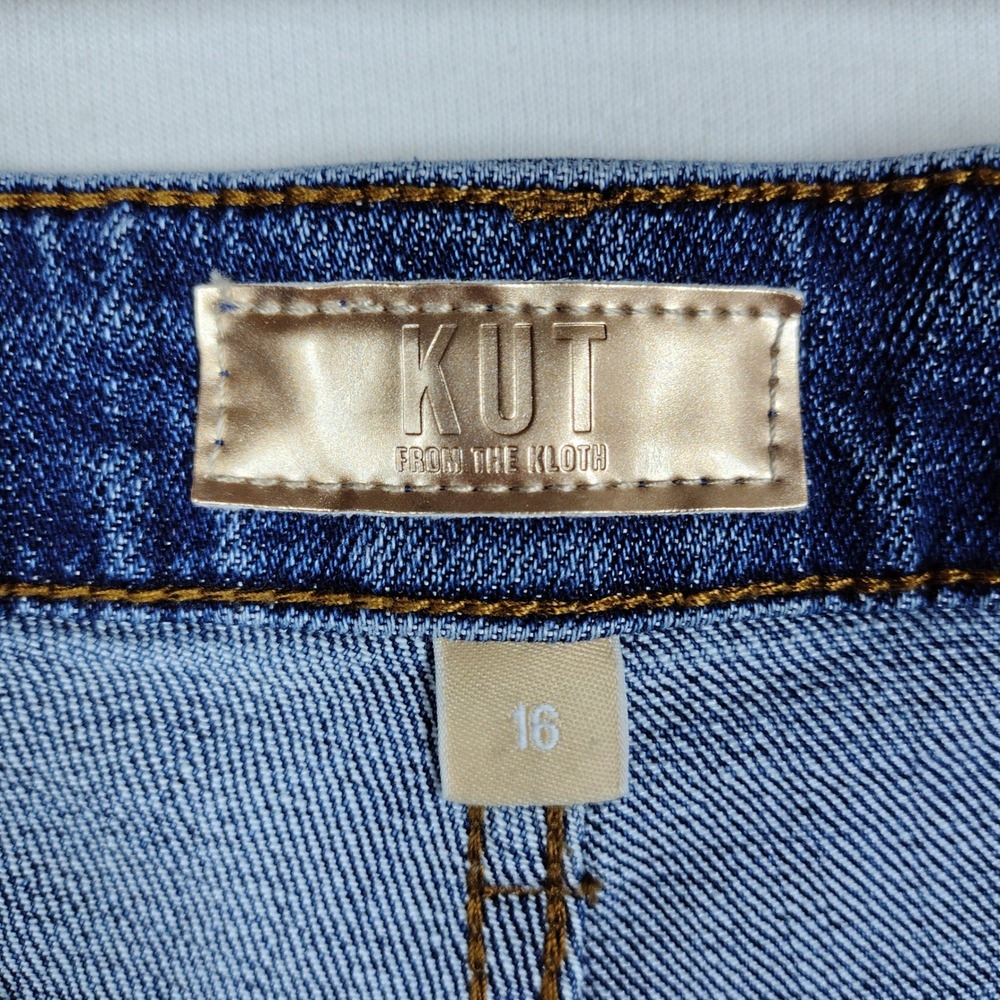 KUT from the Kloth Sienna Wide Leg High Rise Blue Denim Jeans Womens 16 RN 58539 - Picture 4 of 9